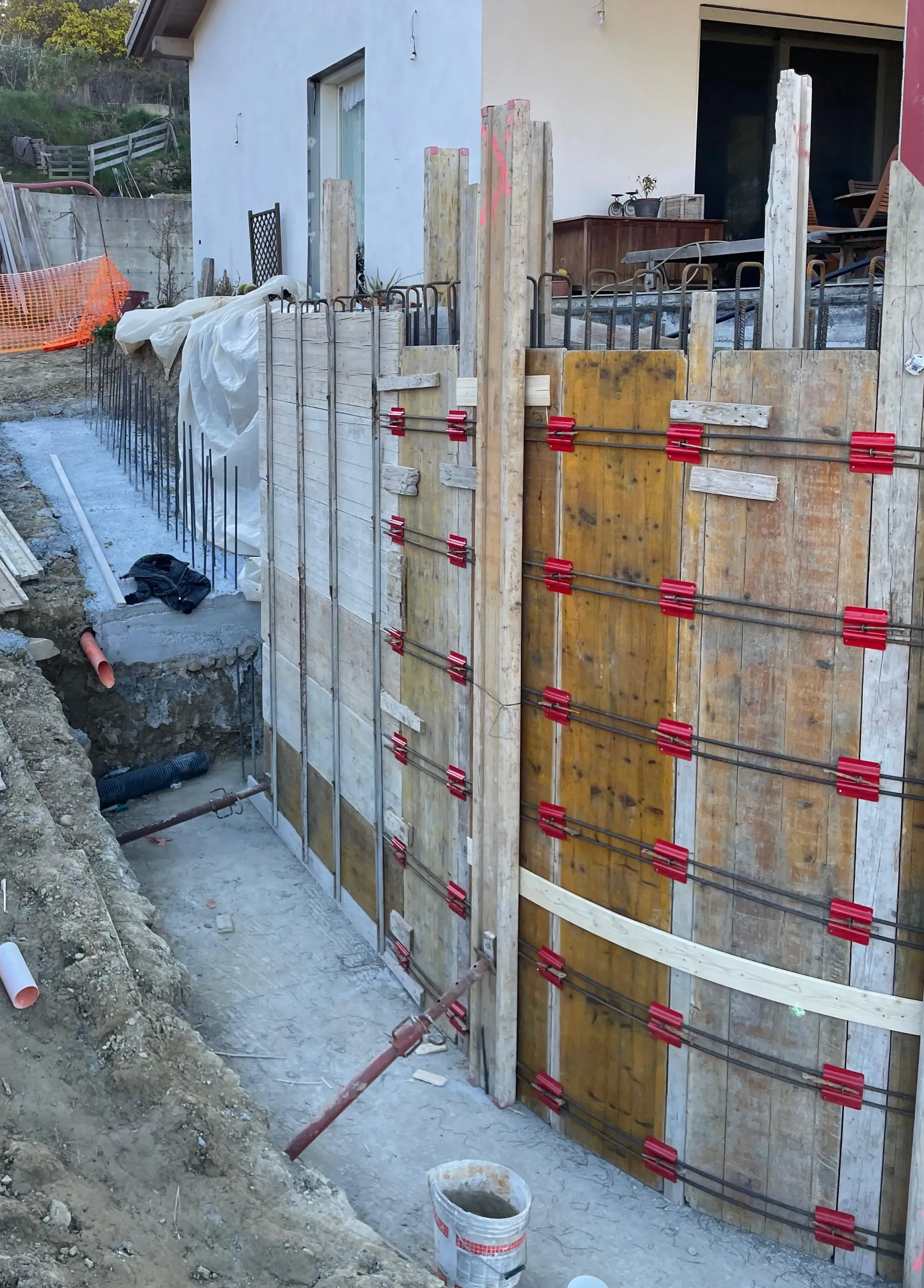 Armatura in ferro per platea di fondazione in cemento armato